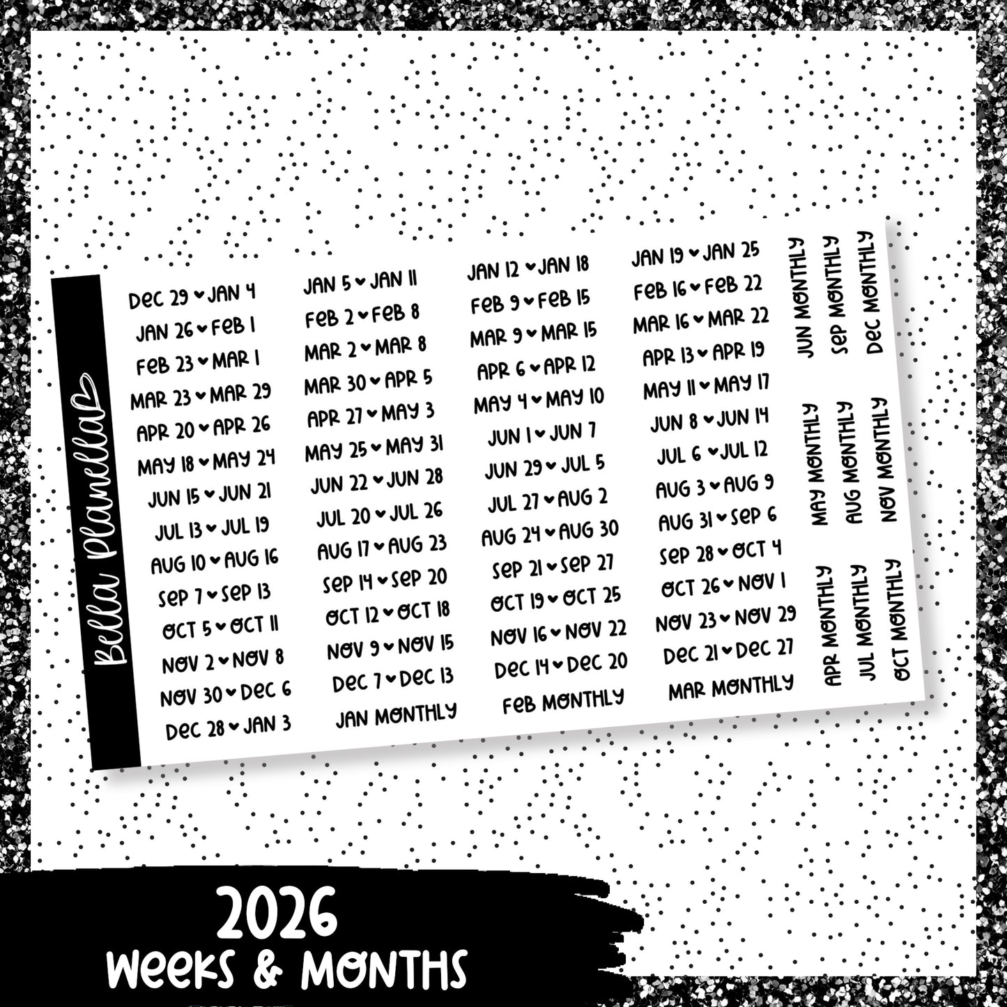 2026 Week & Month Glossy Labels || Sticker Kit Organisation