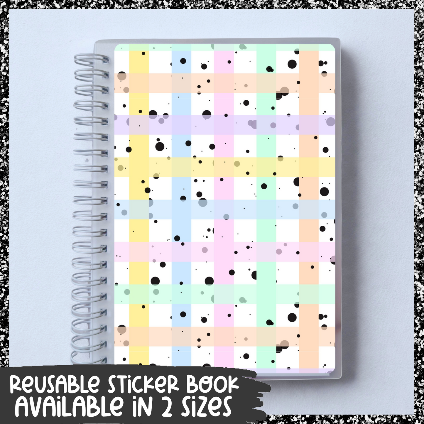 Pastel Gingham || Reusable Sticker Book || 2 Sizes