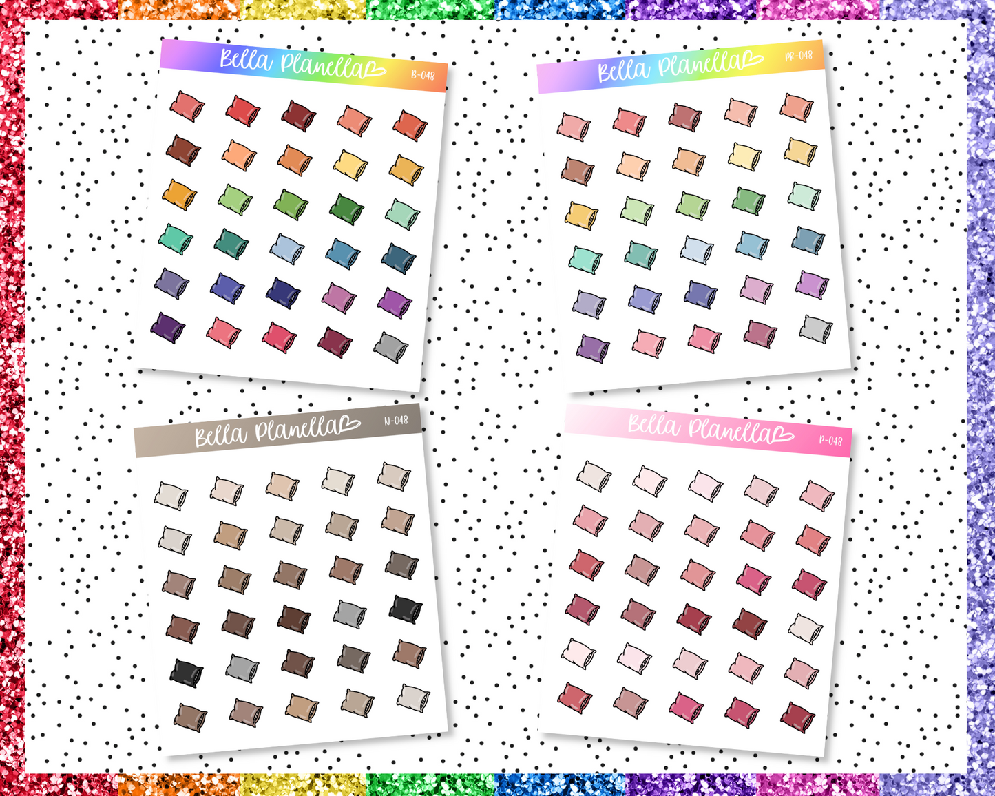 Pillow || Multicolour Doodles