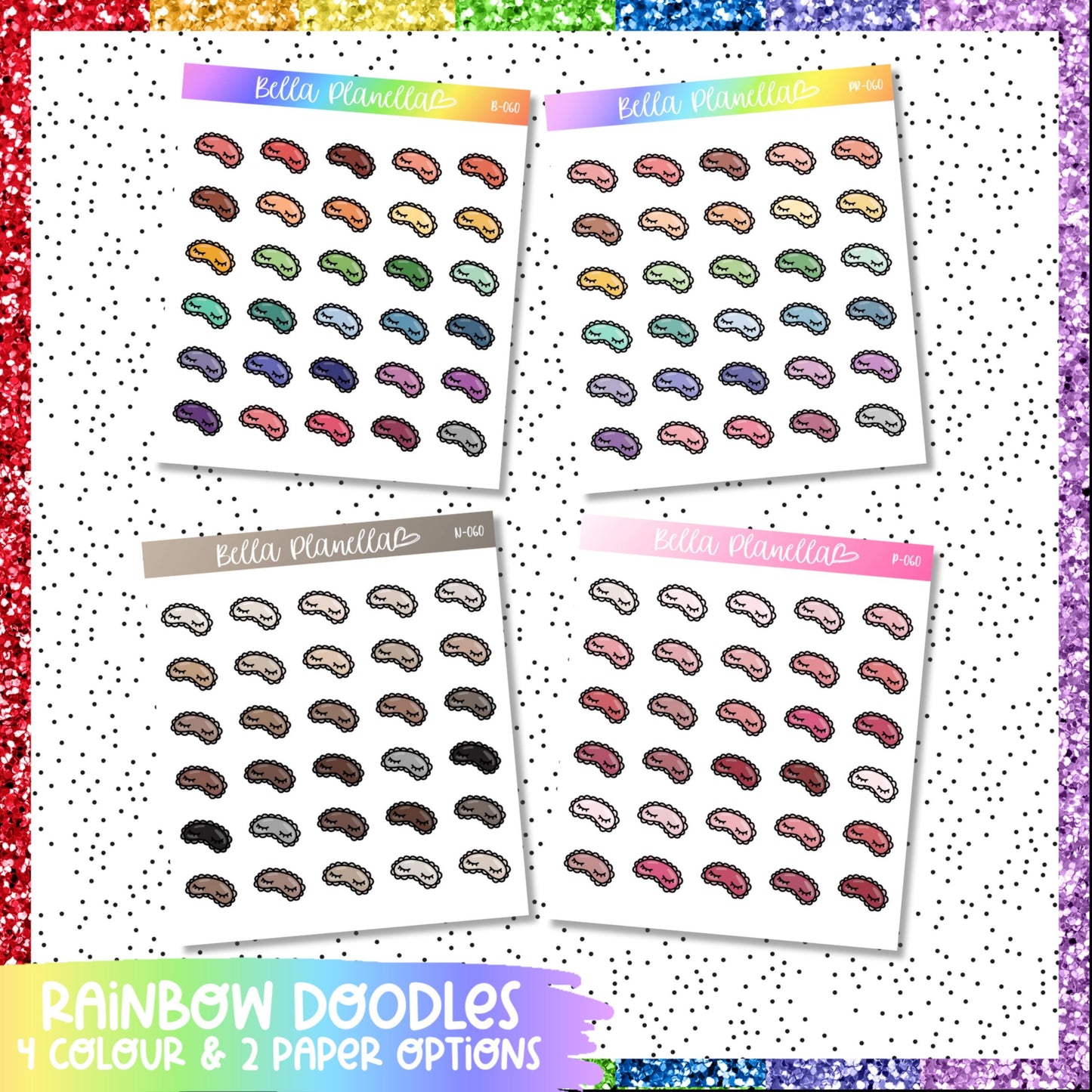 Sleepmask || Multicolour Doodles