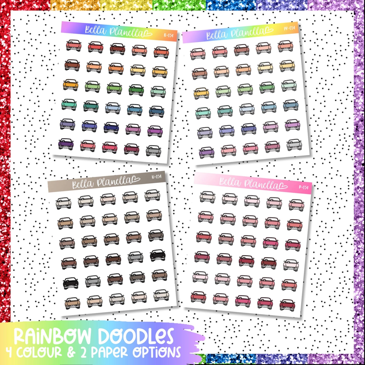Car || Multicolour Doodles