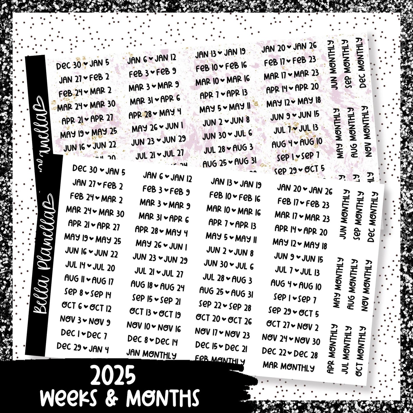 2025 Week & Month Labels || Sticker Kit Organisation