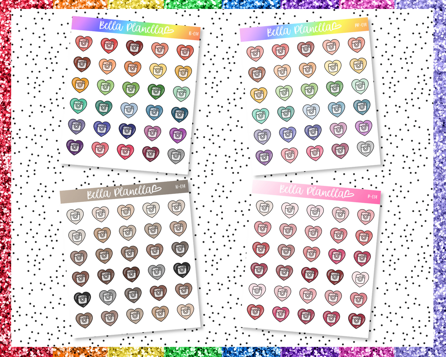 Instagram Hearts || Multicolour Doodles