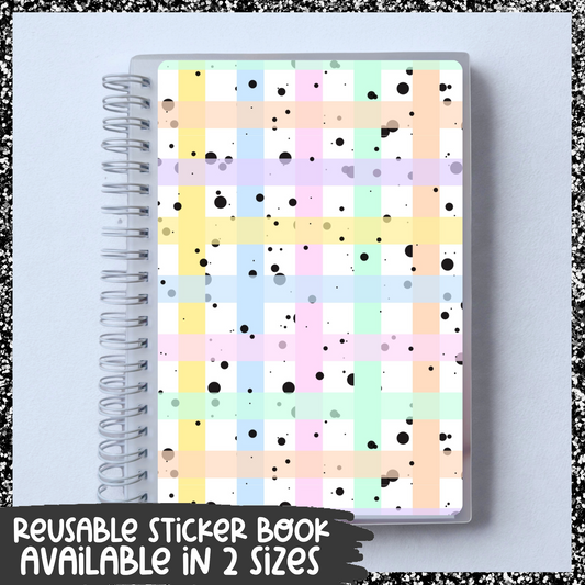 Pastel Gingham || Reusable Sticker Book || 2 Sizes