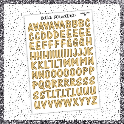Alphabet Journalling Stickers || August