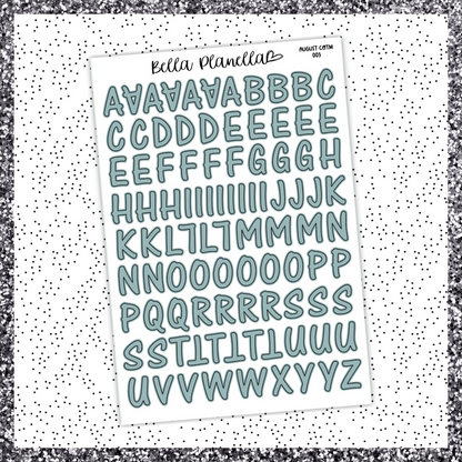 Alphabet Journalling Stickers || August
