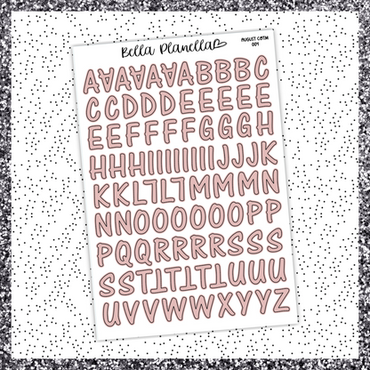Alphabet Journalling Stickers || August