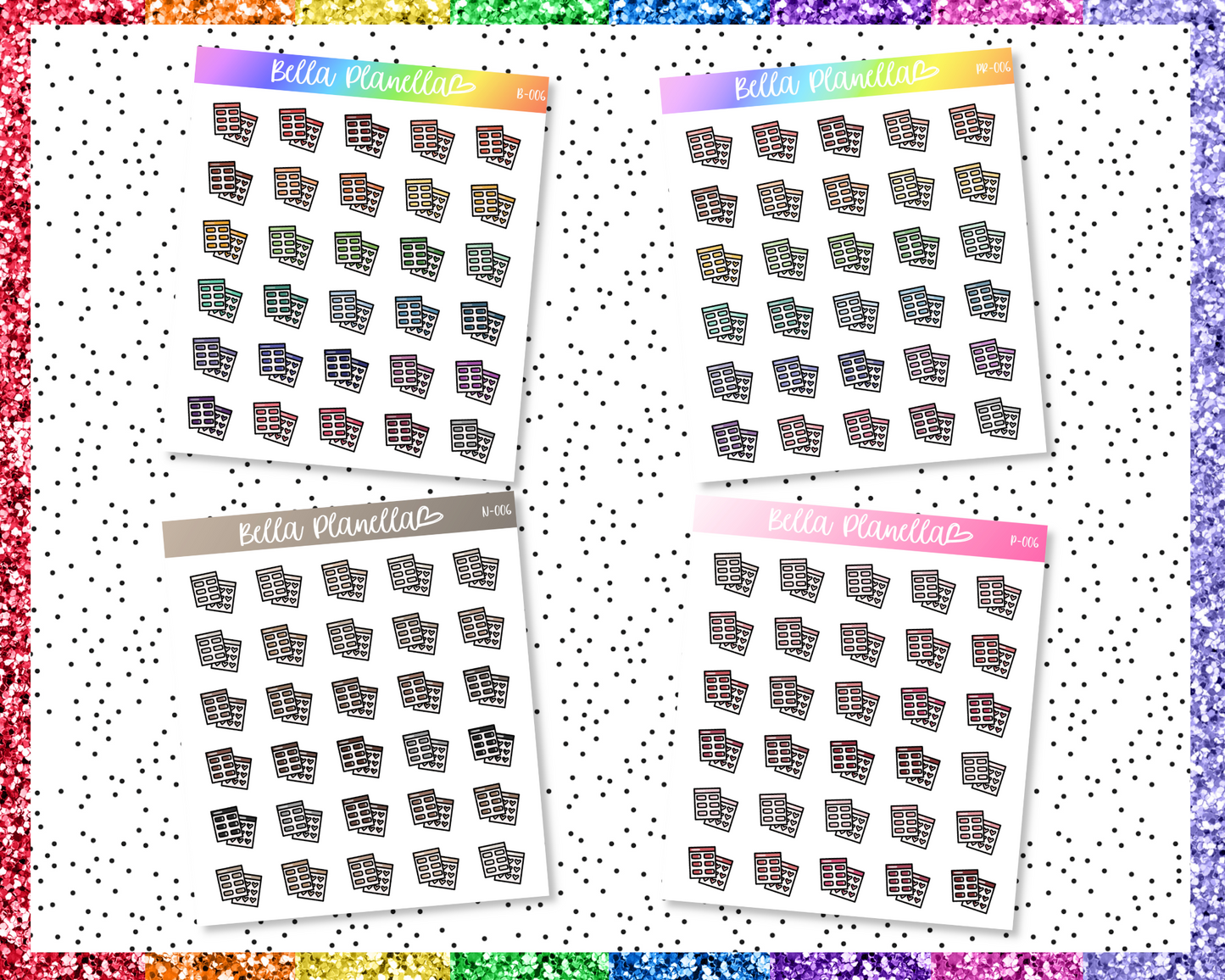 Sticker Sheets || Multicolour Doodles