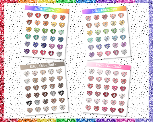 Tiktok Hearts || Multicolour Doodles