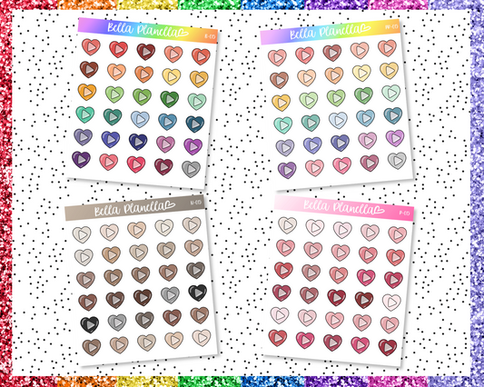 Youtube Hearts || Multicolour Doodles